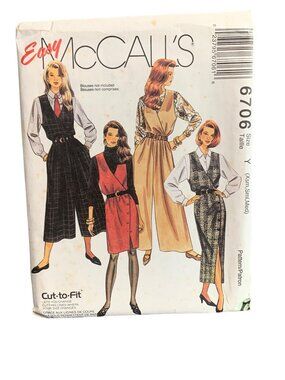 McCalls Easy Pattern 6706 Womens Dress Size 8-10-12-14 Uncut